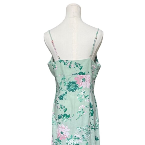 Zara Linen Floral Midi Dress L NWT Easter Bloomcore Dainty Coquette Babydoll - Picture 5 of 10
